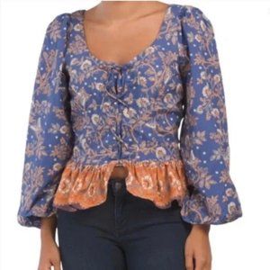 House of Harlow 1960  |  Floral Peasant Blouse